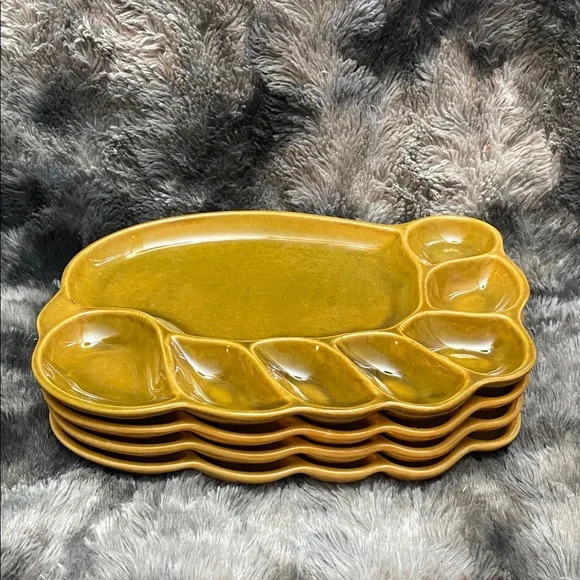 Vintage Set of 4 fondue plates - Picture 2 of 16